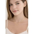 thumbnail image 3 of 18K Tiny Diamond open heart post earrings  6.87 mm, 0.27 inch, 3 of 4