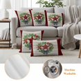 thumbnail image 6 of Christmas Red Birds Outdoor Waterproof Pillow Covers, Xmas Texas Star Wreath Red Plaid Decorative Square Throw Pillowcase Sofa Cushion Sham for Patio/Couch/Chair, 16"x16" 2 Pack, 6 of 8