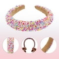 thumbnail image 6 of Sprinkle Headband Decor Hairbands Wide Fashion Hair Hoops Hair Accessories for Women Red, 6 of 7