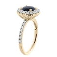 thumbnail image 3 of 14K Yellow Gold Natural Black Onyx Ring Round 8mm Floating Halo Diamond, size 8, 3 of 4