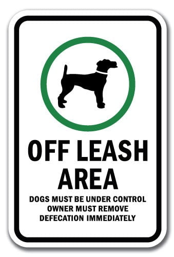 Dogs Must Be On Leash & Under Control Owner Must Remove Defecation Sign 12"X18 