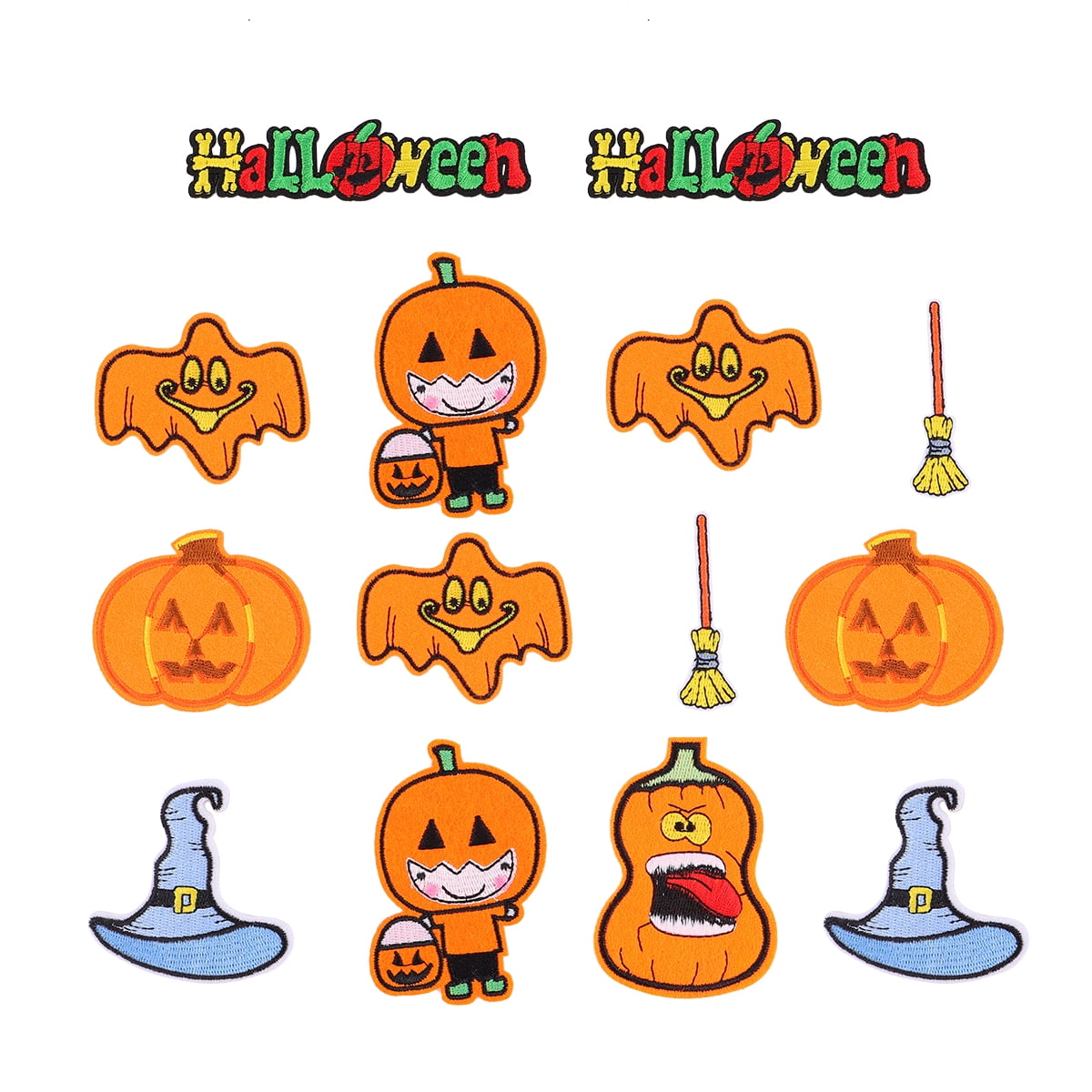 14Pcs Pumpkin Patch Halloween Harvest Embroidery Cloth Patch Iron On Applique