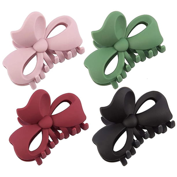 Paquete de 4 pinzas para el cabello LIUYMXG grandes con forma de mariposa hueca antideslizantes para mujeres y niñas