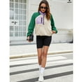 thumbnail image 4 of PUWEI Women's Sherpa Fleece Button Pullover Lightweight Fuzzy Cropped Sweatshirt Coat with Pockets, 4 of 7