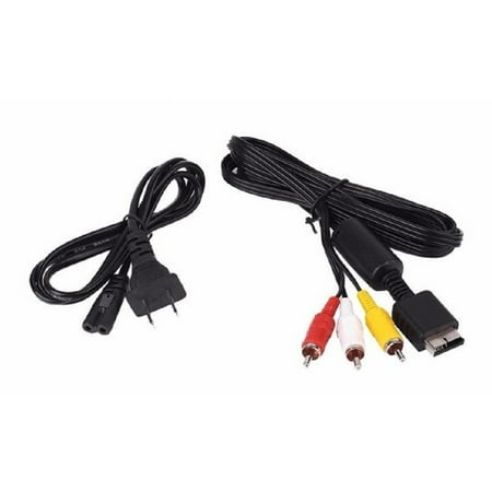 PS2 PlayStation 2 Hookup Connection Kit Power Cord Regular AV Cable