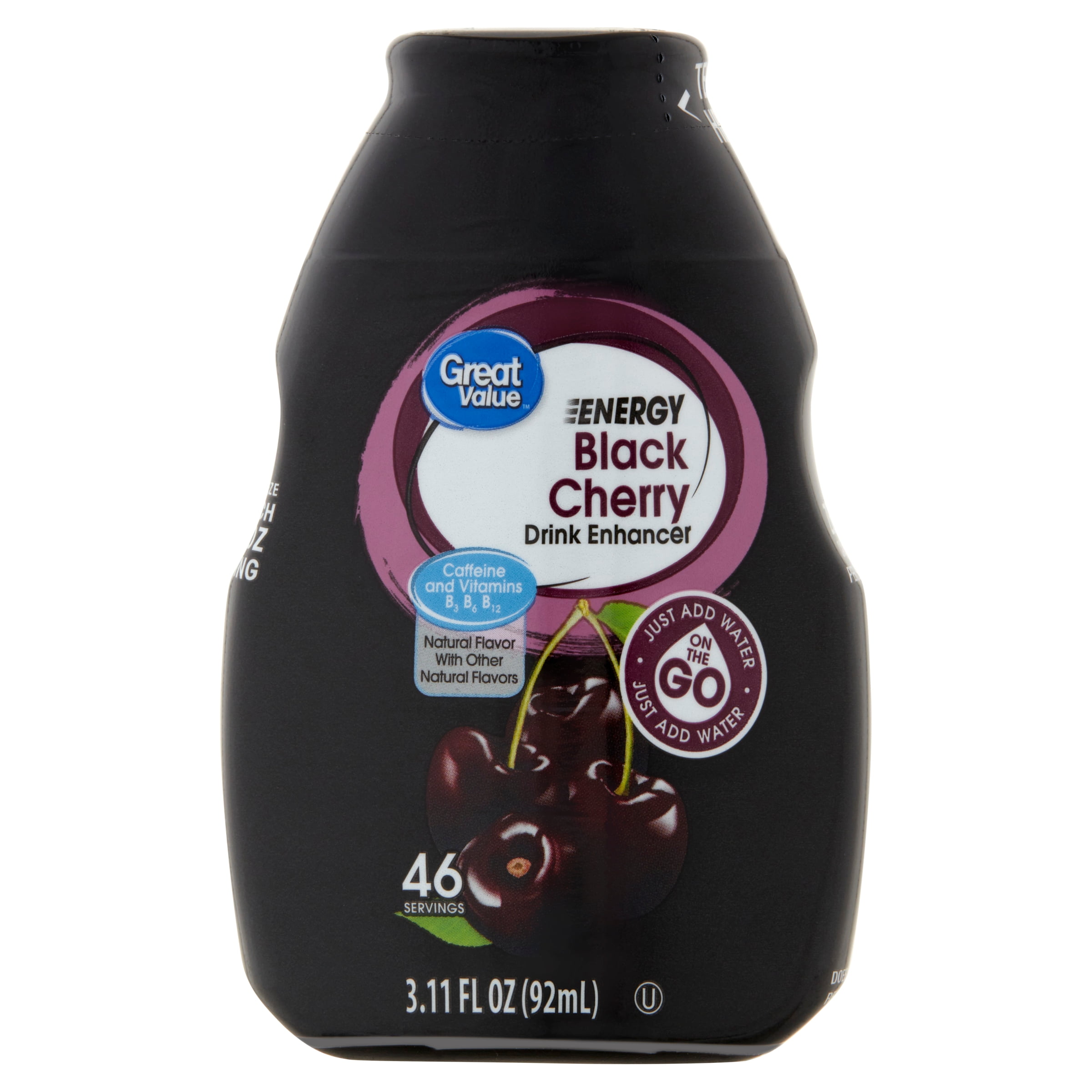 Great Value Energy Black Cherry Drink Enhancer, 3.11 fl oz