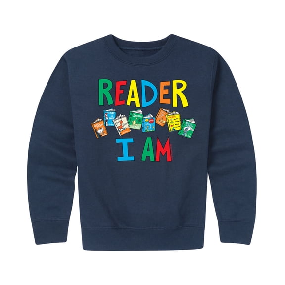 Dr. Seuss - The Cat In The Hat Book Cover Reader I Am Graphic Long Sleeve Fleece Sweatshirt
