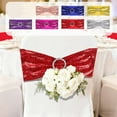 thumbnail image 3 of Metallic Stretch Chair Bow, No Tie Elastic Chair Back Decoration, Slip On Wedding Party Chair Sash, Decorative Dining Chair Cover Bow, Quick Holiday Table and Banquet Decor Upgrade, 3 of 7