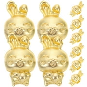 10 Pcs Shajin Wufu Rabbit Jewelry Accessory Necklace Beads for Bracelets Alluvial Gold DIY Pendants Making