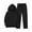 Black, variant on Women's Sweat Suits and Joggers Sets Plus Solid Color Casual Long-Sleeved Trousers And Tight-Waist Hoodie Suit