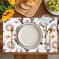 thumbnail image 4 of Hummingbirds Placemats Set of 4, Spring Watercolor Flowers Leaf Plant Placemats for Dining Table, Place Mats for Kitchen Tabletop, Waterproof Wipeable Dining Table Mats Set, 4 of 9