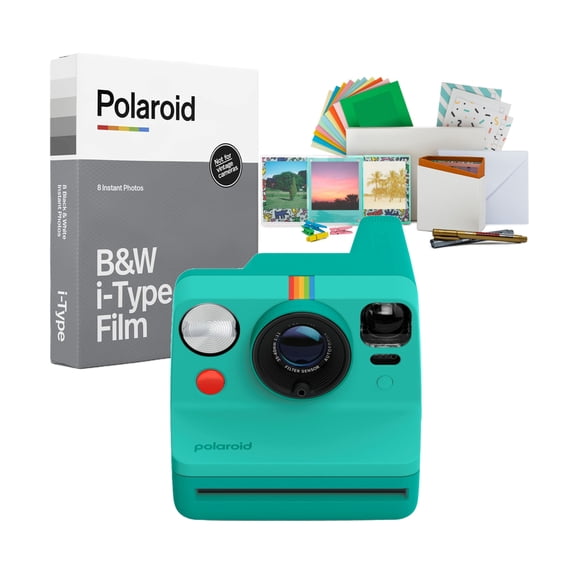 Polaroid Now Generation 3 Instant Camera (Teal) Bundle with Black and White Film and Accessories (3 Items)