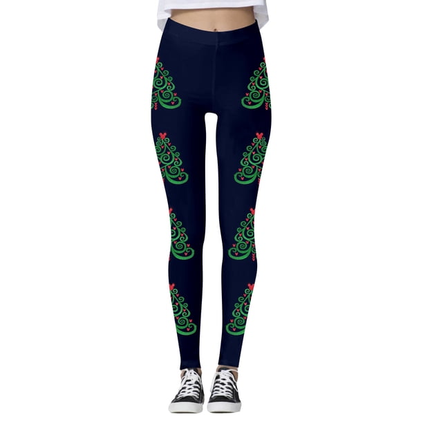 WILLBEST Leggings con Estampado de Árbol de Navidad para Mujer, Pantalones de Yoga Festivos, Ajustados, Ropa Deportiva, Mallas Cómodas para Entrenar Extra Grande