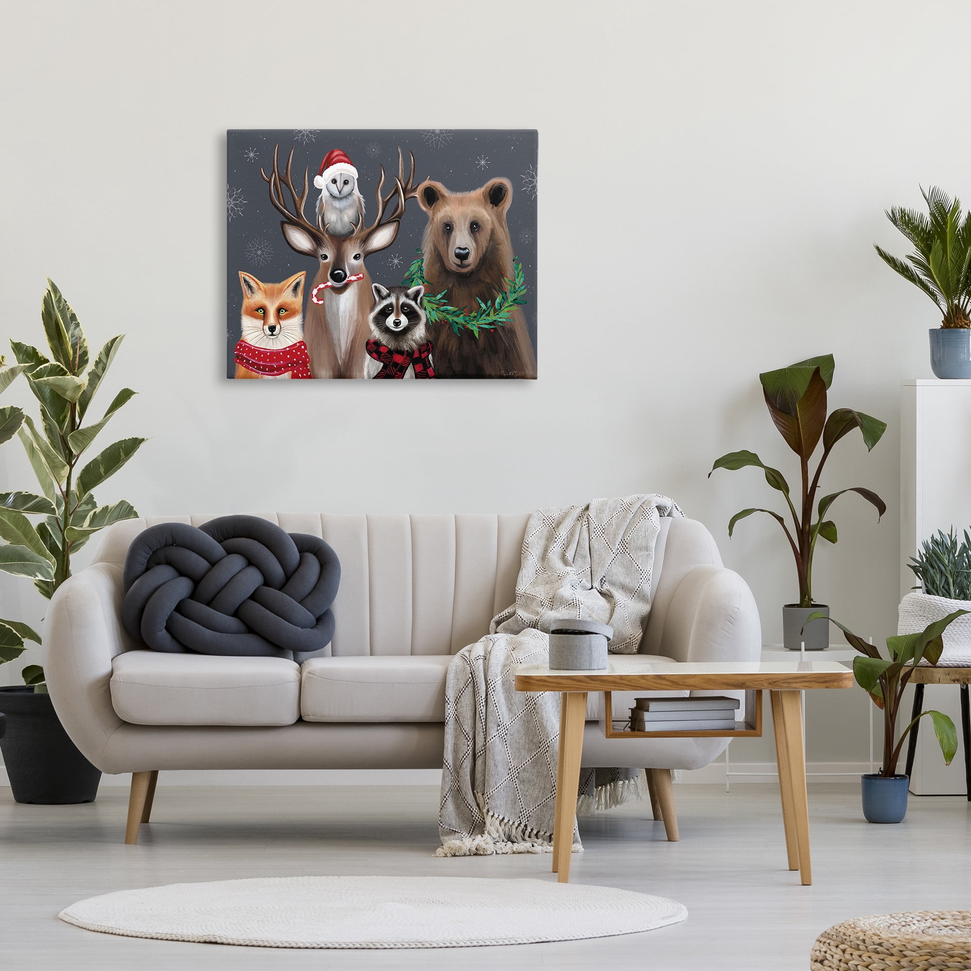 Stupell Industries Winter Woodland Animals Holiday Painting Gallery Wrapped Canvas Art Print Wall Art, 40 x 30