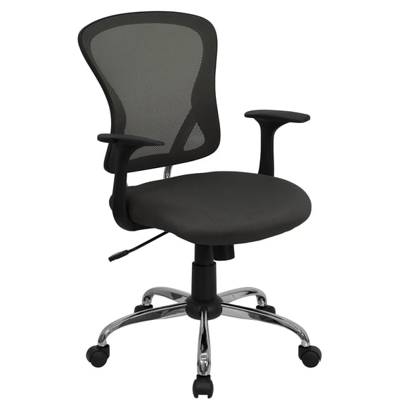 Scranton & Co Modern Mesh Fabric Mid-Back Office Chair in Dark Gray