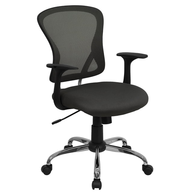 Scranton & Co Chaise de Bureau Moderne en Tissu Maillé à Dossier Mi-Haut, Gris Foncé