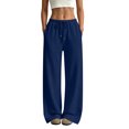 thumbnail image 2 of Wide Leg Sweatpants for Women Winter High Waisted Baggy Sweat Track Pants Drawstring Casual Pants with Pockets L, 2 of 8