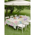 thumbnail image 5 of 60x120 Inch Outdoor Tablecloth with Umbrella Hole Zipper Rectangle Happy Easter Rectangular Tablecloths Outside Waterproof Spring Colorful Bunny Floral Rustic Burlap Patio Table Cover for Picnic, 5 of 8