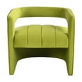 thumbnail image 3 of Modern Velvet Accent Chair with Ribbed Detail, Luxury Curved Fully Upholstered Accent Chair, Green (No Assembly Needed), 3 of 9