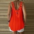 thumbnail image 4 of SNKSDGM Female Beach Tank Tops for Women Cropped Long Tank Tops for Women Plus Size Tank Top for Women Loose fit Shirt for Women Dressy Casual Summer Lace Strap Sleeveless Blouses V Neck Tops Vest Xl, 4 of 6