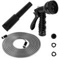 thumbnail image 1 of POINTERTECK Boyau d'Arrosage avec 2 Embouts 24,6 Pi Boyau d'Eau en Acier Inoxydable Robuste Étanche Résistant aux Intempéries Tuyau d'Eau Flexible pour Lavage Extérieur Voiture Nettoyage Plancher, 1 of 9