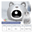thumbnail image 2 of 2 En 1 Cama Cueva Y Casa Para Gato Perro Cachorro Con Cojín Belug, Gris, 2 of 5