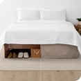 thumbnail image 3 of Bare Home  Pleated Bed Skirt - 15-Inch Tailored Drop Easy Fit Taupe Full, 3 of 5