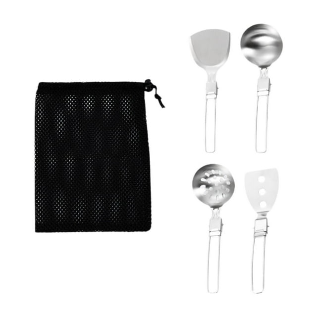 Almencla Camp Cooking Utensil Set Camping Kitchen Utensil Set for RV Camping Grilling 4Pcs