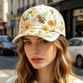 thumbnail image 2 of Yellow Bee Garden Morning Cap, Limited Edition Botanical Cottagecore Hat for Women, Adjustable Breathable Hat, Gift for Gardeners Women Men, 2 of 3
