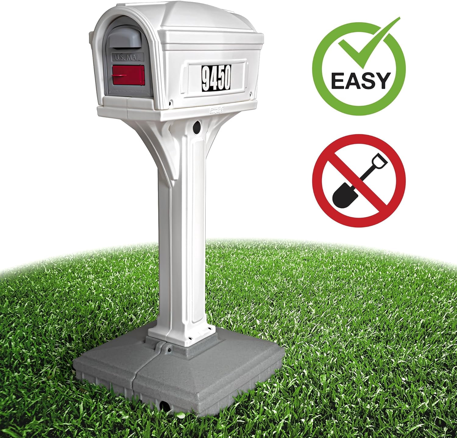 Simplay3 Dig-Free Easy Up Classic Mailbox and Post Combination in White