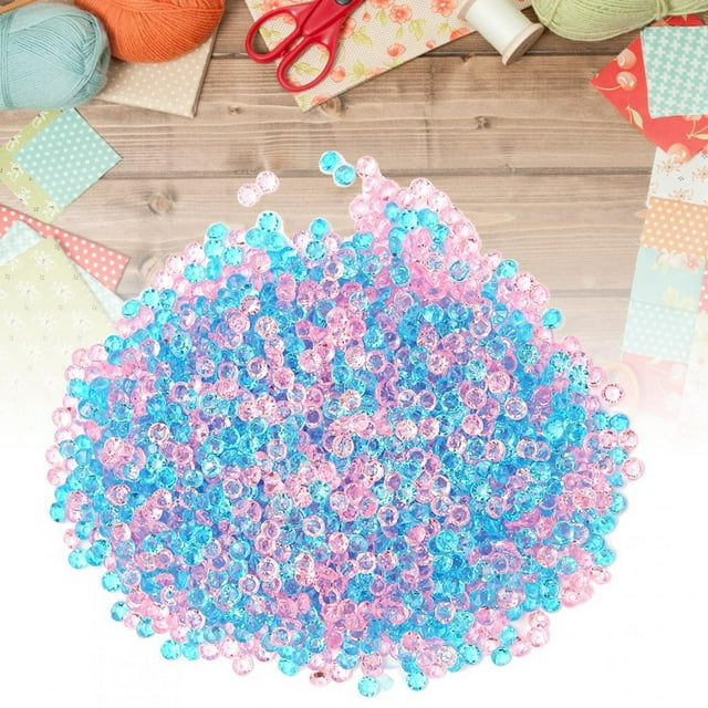 Acrylic Diamond Confetti,2000pcs Acrylic Diamond Pink Birthday Table Decoration Acrylic Diamond Effortless Installation
