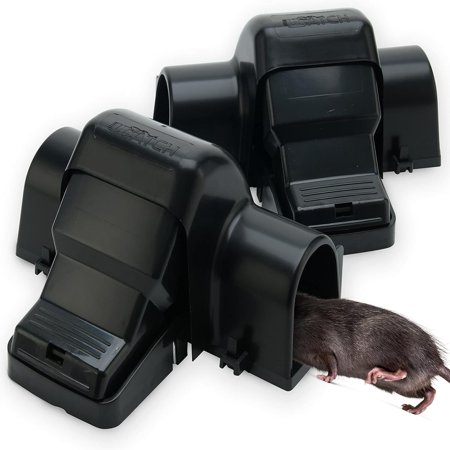 Rat Traps Indoor and Outdoor - 2 Pack Dual-Entry Large Rat Trap Outdoor and Indoor for Home, Garden and Restaurant with 99.9% Trap Rate | Easy to Use Rodent Traps with Safe Hands Free Design