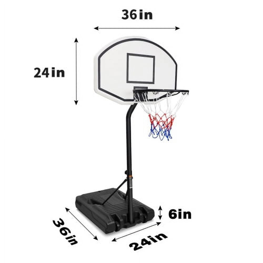 Fantasyland 3.1-4.7ft Adjustable Height Basketball Hoop, Indoor Outdoor Basketball Hoop System with 36" Shatterproof Backboard and Stand for Youth