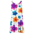 thumbnail image 7 of Lorytime Summer Dresses for Women V Neck White Sleeveless Spaghetti Strap Dresses Mini Dress Hawaiian Sundress Knee Length Short Dress Floral Print Beach Dresses Resortwear S, 7 of 7