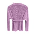 thumbnail image 5 of Cardigan Sweaters for Women Long Sleeve Button Waist Tie Crochet Knitted Sweater Jacket Coat Womens Cardigan Sweaters, 5 of 6