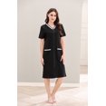 thumbnail image 3 of Richie House Women Zipper Robe Loungewear Short Sleeve Sleepwear Housecoat Bathrobe RHW2898-B-XXL, 3 of 7