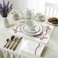thumbnail image 6 of DAILIHIVE Bow Embroidery Linen Placemats Set, Festive Table Decorations with Absorbent Fabric, Durable and Wrinkle Resistant, Perfect Home Dining Gift for Hosts, 6 of 6