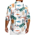 thumbnail image 3 of Fgvctg Mens Hawaiian Shirt Casual Long Sleeve Button Down Shirts Summer Beach Shirt Dressy Tropical Printed Tops Loose Holiday Clothes Dark Blue S, 3 of 4