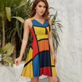 thumbnail image 5 of Mondrian Inspired（2） Dress Summer Street Style Dresses Female Sleeveless Printed Sundress, 5 of 7