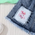 thumbnail image 5 of Girls 2 Piece Outfits Summer Short Sleeve Printed Round Neck Pullover Tops and Denim Jean Mini Skirt Sets Kids Tracksuits Green 6-7 Years, 5 of 6