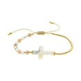 thumbnail image 4 of 3x Pulsera con Cuentas, Dije Cruzado, Joyería de Moda, Pulsera de Hilo Cruzado de Piedra Ajustable para Fiesta Del Día de San Valentín, Niñas 3 piezas, 4 of 8