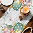 thumbnail image 4 of Table Runner - 36 Inch Long, Easter Eggs Kitchen Dining Table Runner Dresser Scarves, Spring Flowers Eucalyptus Leaves Wooden Grain Farmhouse Decor for Coffee Tables Wedding Party Banquet, 4 of 8