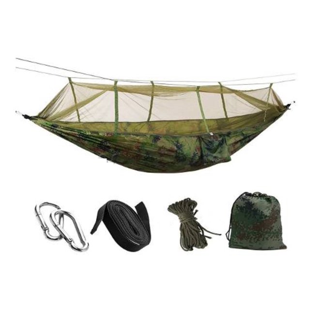 Hamaca colgante Netsell Con mosquitero Verde camuflage