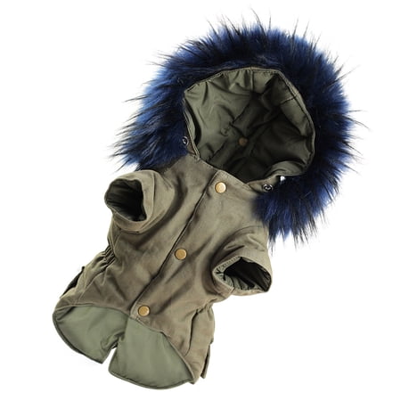 YUNLIGHTS Dog Outfit Pure Cotton Army Green Protective Winter Festivals 1Pack