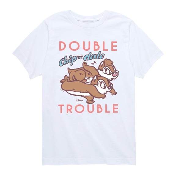 Chip N' Dale Rescue Rangers - Chip Dale Double Trouble - Youth Boys Short Sleeve Graphic T-Shirt