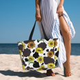 thumbnail image 4 of Yiaed Sunflowers Country Print Large Capacity Beach Travel Bag - Waterproof Zipper Vacation Tote for Sandproof Storage, and Camping, 4 of 5