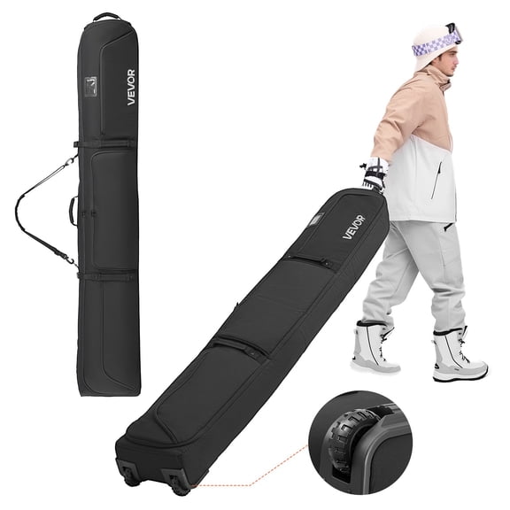 Ski Roller Bag Waterproof Snowboard Bag with Wheels Up to 74.8 in/190 cm