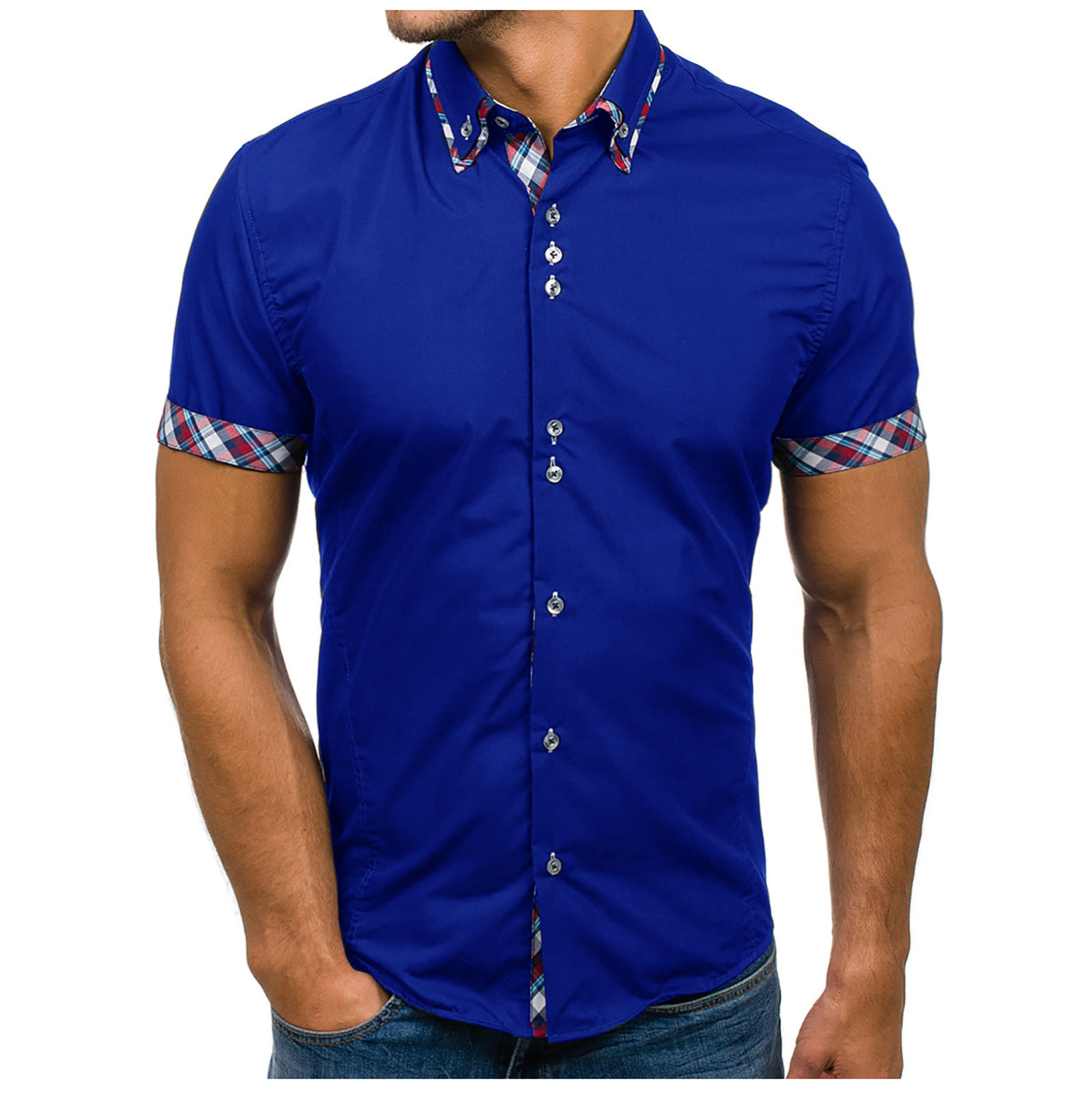 Short Sleeve Dress Shirt Button Up 