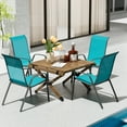 thumbnail image 3 of Arlopu 4pcs Patio Dining Chairs, Outdoor Stackable Armrest Chairs High Back with Textilene for Poolside Backyard Garden, 3 of 10