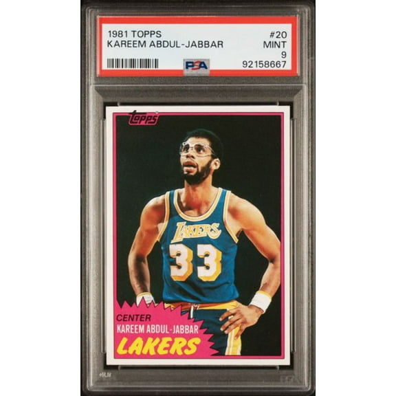Graded 1981 Topps Kareem Abdul-Jabbar #20 Basketball Card PSA 9 Mint